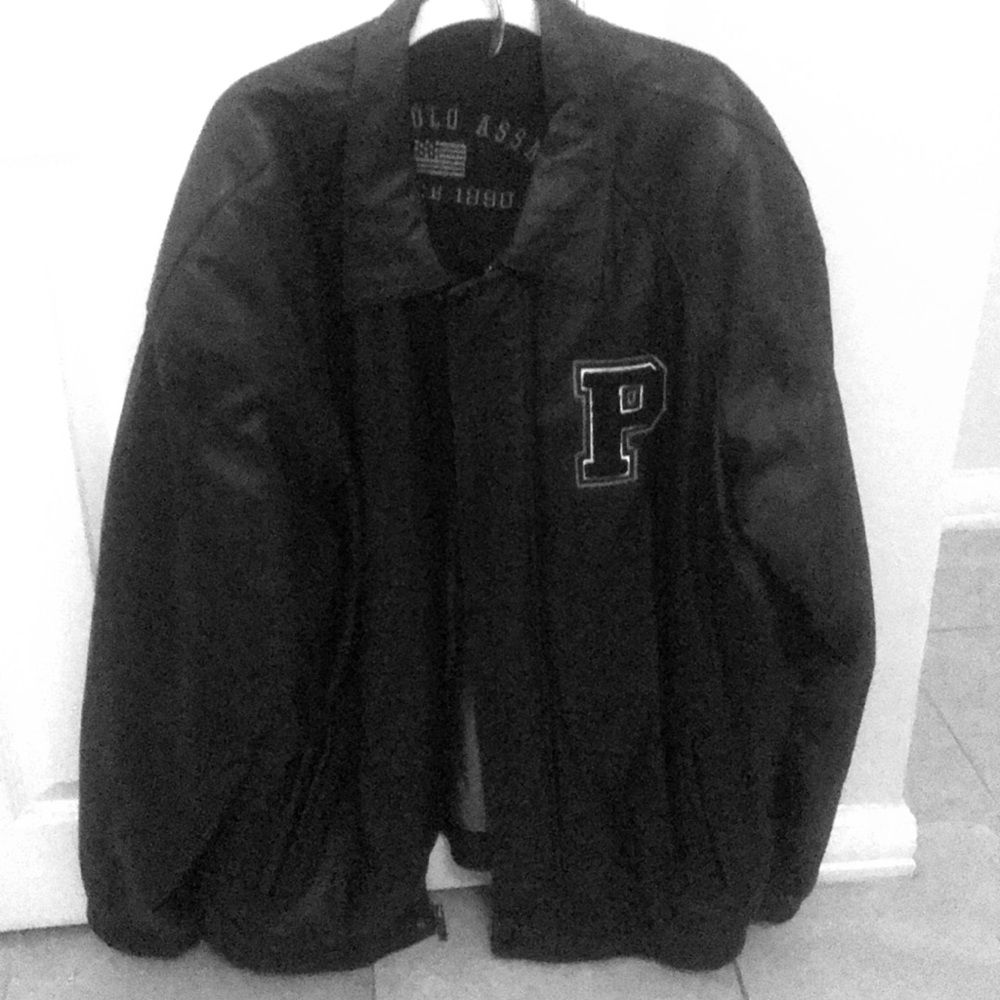 Polo association black leather jacket brand new